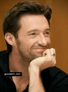 😍 Hugh Jackman @CELEBRITY_TEXTI selebriti, aktor, pria, potret, orang, hugh jackman telegram sticker