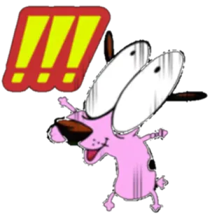 😳 Courage the Cowardly Dog !!! dessin animé, chien, effrayé, choqué, animation, série télé telegram sticker