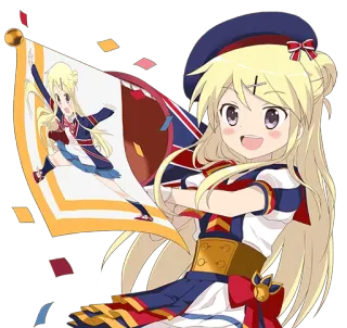 😃 Anime, Mädchen, Flagge, Cartoon, Süß, Figur telegram sticker