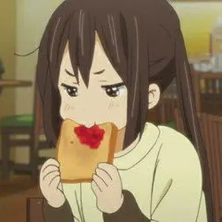 🍪 anime, girl, toast, food, eating, cute whatsapp sticker