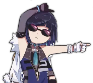 😎 Yelan Genshin Impact Anime, Gaming, Postać, Okulary przeciwsłoneczne, Yelan, Genshin Impact, Cool telegram sticker