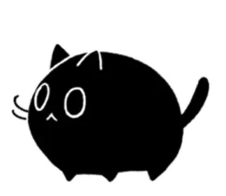 😬 kat, zwarte kat, dier, schattig telegram sticker