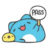 🙅‍♂️ PASS pass, cute, sticker, happy, blue, cartoon telegram sticker