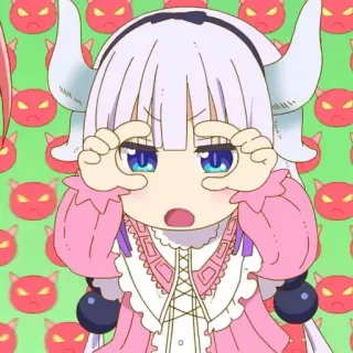 🤍 Kanna Miss Kobayashi's Dragon Maid Anime, Drago, Carino, Kawaii, Cartone animato, Kanna Kamui telegram sticker