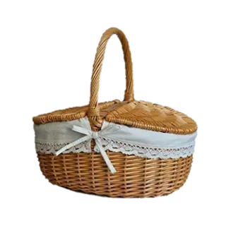 🧺 basket, wicker, picnic, container, woven, handmade telegram sticker