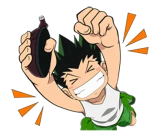 😆 Gon Freecss Hunter x Hunter anime, hunter x hunter, gon freecss, cartoon, manga telegram sticker