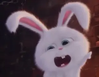 🐰 Snowball The Secret Life of Pets conejo, blanco, animal, dibujo animado, lindo, kawaii telegram sticker
