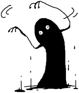 😕 monstre, créature, silhouette, sombre, effrayant, étrange, art telegram sticker