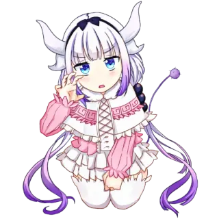 🐉 Kanna Kamui Miss Kobayashi's Dragon Maid Anime, Dragón, Chibi, Lindo, Kanna, Kanna Kamui, La sirvienta dragón de Kobayashi telegram sticker
