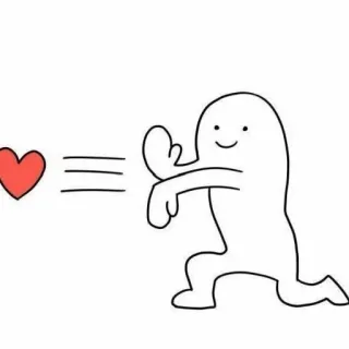 ❤️ 하트, 사랑, 만화, 캐릭터, 감정, 단순한 telegram sticker