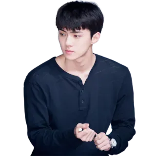 😕 man, portrait, casual, korean whatsapp sticker