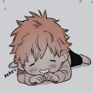 🪔 Hehe~ Anime, Manga, Chibi, Słodkie, Leżący telegram sticker