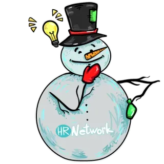 😬 HR Network snowman, winter, cartoon, idea, HR telegram sticker