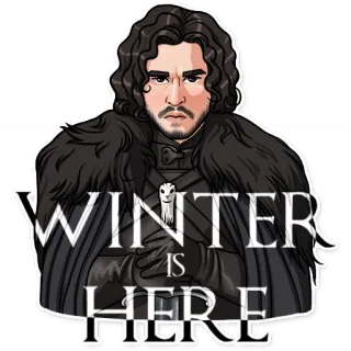 ⚔️ Jon Snow Game of Thrones WINTER IS HERE Game of Thrones, Jon Snow, L'hiver arrive, HBO, Fantaisie, Série TV, Sticker telegram sticker