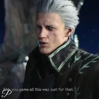 🗡 Vergil Devil May Cry Ahh, you came all this way just for that. vergil, devil may cry, video game, motivation, anime telegram sticker