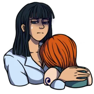 😒 Anime, Traurig, Emotional, Trost, Freundschaft, Unterstützung telegram sticker
