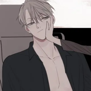 🍶 アニメ, 男, 上半身裸, 照れ, アート, 漫画 telegram sticker