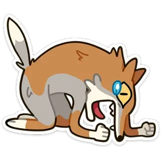 😢 renard, dessin animé, animal, drôle, dessin, mignon whatsapp sticker