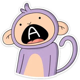 😲 A Affe, Cartoon, Tier, Sticker, lustig telegram sticker