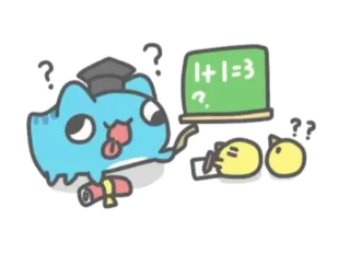 🤪 1+1=3 ステッカー, 猫, 数学, エラー, 面白い, 質問 telegram sticker