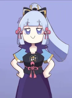 😂 Ayaka Genshin Impact NENTIRU アニメ, かわいい, 女の子, 綾華, 原神, ゲーム, キャラクター telegram sticker