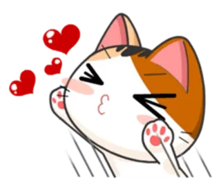 😘 gato, corações, amor, beijo, fofo, desenho animado, animal telegram sticker