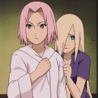 🌟 Sakura, Ino Naruto anime, friends, characters, Sakura, Ino telegram sticker