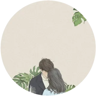 🌸 пара, любовь, романтика, поцелуй, нежность, вместе, иллюстрация telegram sticker