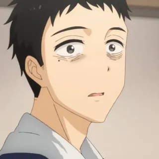 😯 Anime, Manga, Charakter, Mann, Gesicht, müde, Ausdruck telegram sticker