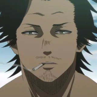 ☘️ Yami Sukehiro Black Clover Anime, Manga, Cigarette, Yami Sukehiro, Black Clover telegram sticker