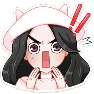 🤬 화난, 충격받은, 좌절한, 외침, 만화, 소녀, 귀여운, 애니메이션 telegram sticker