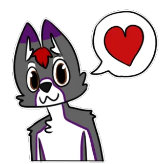 ❤ dibujo animado, animal, corazón, amor, lindo, pegatina, peludo telegram sticker