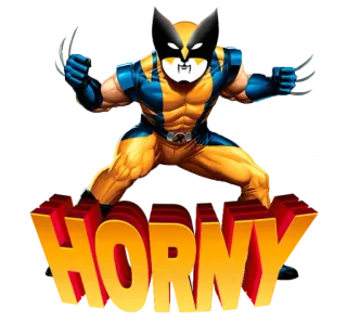 😎 Wolverine HORNY wolverine, marvel, superhero, comic book, x-men, horny telegram sticker