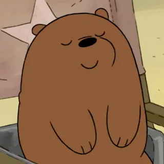 🧀 Grizzly Bear We Bare Bears Мультфильм, Медведь, Мы обычные медведи, Гризли, Расслабленный, Милый whatsapp sticker