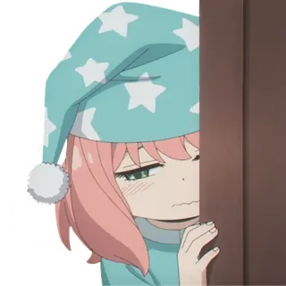 😴 Anya Forger Spy x Family anime, spy x family, anya, forger, mengantuk, piyama, kartun whatsapp sticker