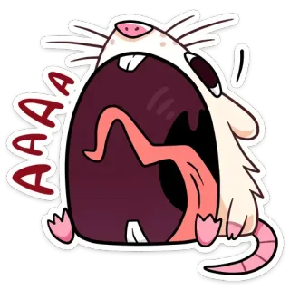 😲 AAAA Ratte, Schrei, Cartoon, Tier, Ausdruck telegram sticker
