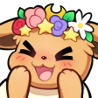😍 Eevee pokemon, anime, lindo, eevee, flores, kawaii telegram sticker