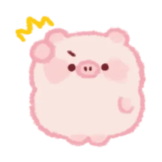🎵 돼지, 동물, 귀여운, 만화, 분홍색 telegram sticker