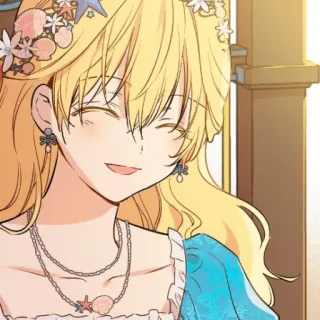 😚 Cartoon, blond, Mädchen, lächelnd whatsapp sticker