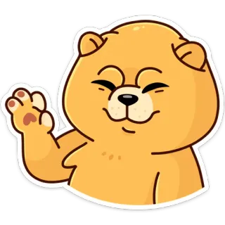 🐾 urso, desenho animado, animal, fofo, aceno, amigável telegram sticker