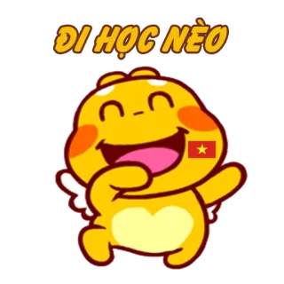 😁 ĐI HỌC NÈO Vietnamita, Personagem, Adesivo, Desenho animado whatsapp sticker