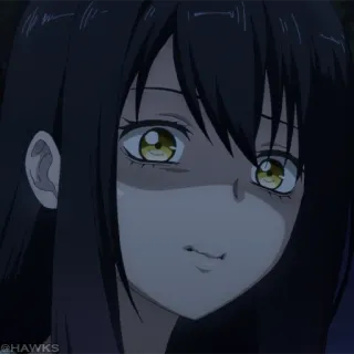 👻 Anime, Menina, Expressão, Retrato telegram sticker
