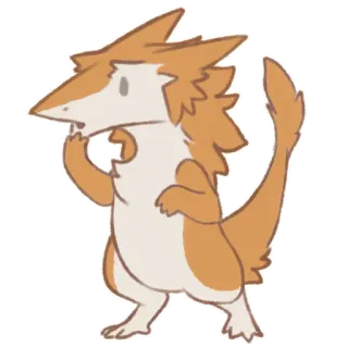 🤔 animal, creature, cute, cartoon, chibi, standing, tan whatsapp sticker