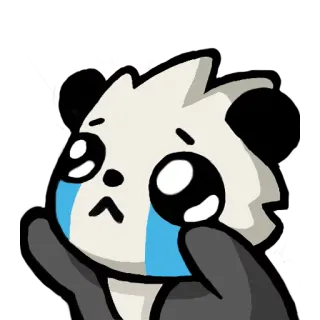 😭 แพนด้า, เศร้า, ร้องไห้, การ์ตูน, อีโมจิ, คาวาอิ telegram sticker