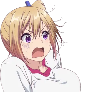 😨 อนิเมะ, ผู้หญิง, หงุดหงิด, สีหน้า telegram sticker