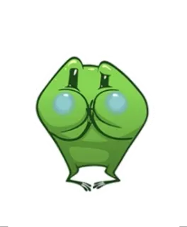 🙊 rã, verde, fofo, olhos, desenho animado, animal whatsapp sticker