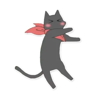 ☺️ แมว, สัตว์, สติกเกอร์, การ์ตูน, ผ้าพันคอสีแดง, น่ารัก telegram sticker
