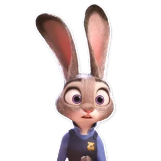 🙁 Judy Hopps Zootopia lapin, police, dessin animé, animal, policier whatsapp sticker