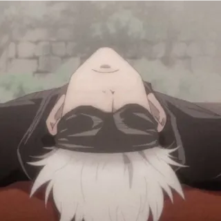 😁 Satoru Gojo Jujutsu Kaisen anime, gojo, satoru, character, manga, laying down whatsapp sticker