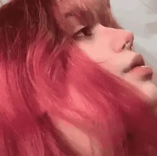 💗 donna, ragazza, ritratto, capelli rosa, persona, faccia whatsapp sticker